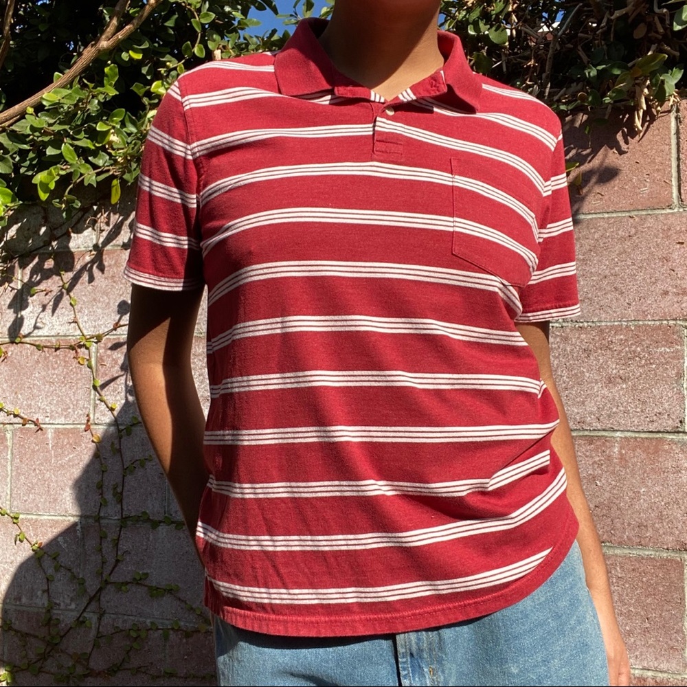 striped collared shirt